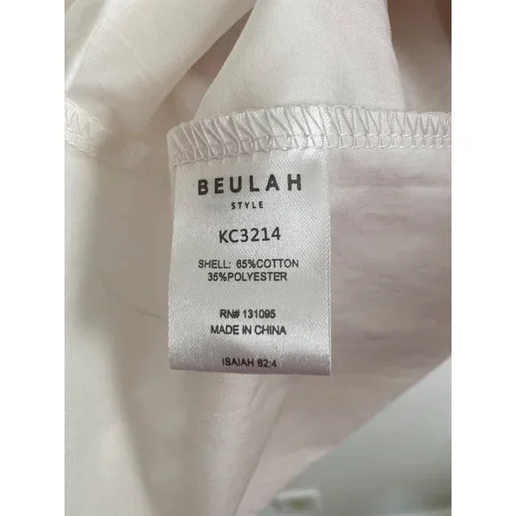 NWT Beulah Style White Tiered Puff Sleeve Dress With Cutout Bow Detail Size M - Picture 7 of 7